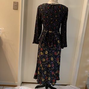 Carole Little Rare Vintage Floral Grandma Core  Ruffle Long Sleeve Maxi Dress